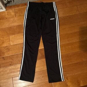 Adidas Kids Black Joggers with White Stripes